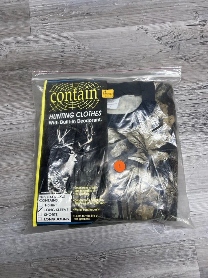 Contain Hunting Shirt Hunting Camo Long Sleeve Size L NIP Built in Deodorant #3 - Image 1 of 4