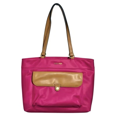 Bolso de Hombro Calvin Klein CK Bolso de Viaje Cartera Rosa con Cuero Marrón Foto 1 de 4