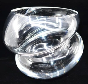 Steuben Glass, Paul Schulze NIMBUS Crimped or Waisted Bowl or Vase, 5 1/2" Tall - Picture 1 of 9