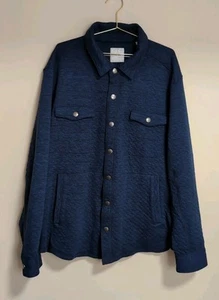 Tommy Bahama Queensland Shirt Jacket Textured Cotton Snap Up Men’s 2XL Quilted - Picture 1 of 12