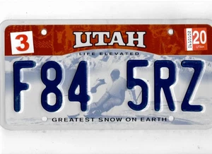 Targa passeggeri UTAH 2020 "F84 5RZ" - Foto 1 di 1