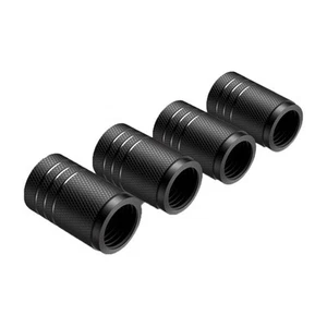 Lot de 4 Bouchons de Valve de Pneumatique en Aluminium – Style Moleté - Picture 1 of 3