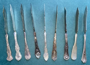 Antike gedrechselte Buttermesser mit Silberplatte (9) - Bild 1 von 4