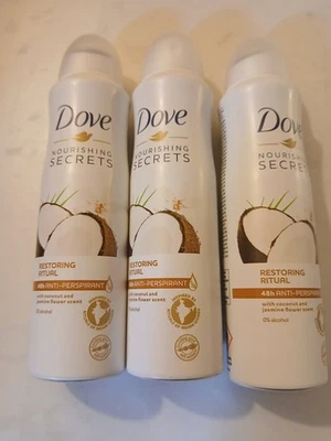 Dove Nourishing Secrets Restoring Ritual Antiperspirant Deodorant Spray Lot Of 3 - Image 1 of 2