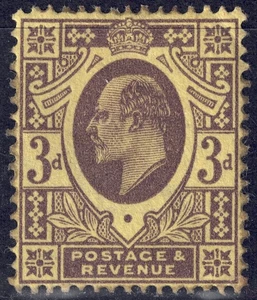 GRAN BRETAGNA 1902 Re Edoardo VII (3p bruno e giallo) MH* - Picture 1 of 1