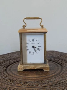 Reloj Seiko Cuarzo Abrigo Ónix Mármol Escritorio MCM Vintage  - Imagen 1 de 13