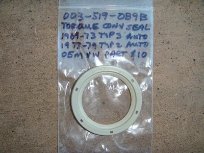 Volkswagen Typ 3 Fastback/Squareback OEM German Auto Trans Torque Converter Seal - Image 1 of 2