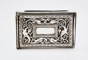 FINE VICTORIAN ARTS & CRAFTS ELECTROTYPE SILVER PLATED VESTA CASE c1880 - Picture 1 of 6