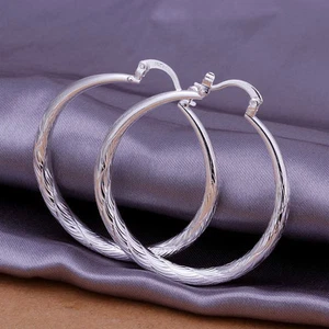 Plata 925 Dama Dije Moda Redondo Adorable Hermoso Pendiente Joyería Boda Fiesta - Imagen 1 de 3