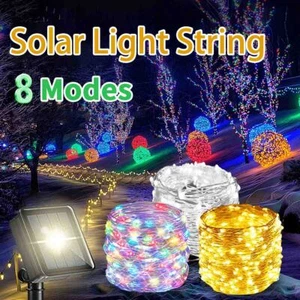 Solar 200 LED Waterproof Fairy String Lights Decoration Party Christmas Wedding - Picture 1 of 13