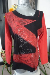 Paola Shirt SignalRot/Schwarz , vorne bedruckt hinten uni Gr.40 - Bild 1 von 7