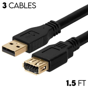 1,5 Fuß Blau USB Kabel 3,0 A Stecker auf A Buchse Verlängerung USB Kabel 1,5 Fuß NEU - Bild 1 von 4