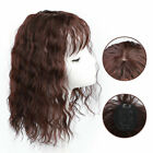 Women Curly Wavy Hair With Flat Bang Synthetic Clip Topper Hairpiece One Piece