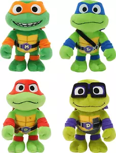 Juguete de peluche Teenage Mutant Ninja Turtles Mayhem 8 pulgadas TMNT muñeca de cosas suaves paquete de 4 - Imagen 1 de 12