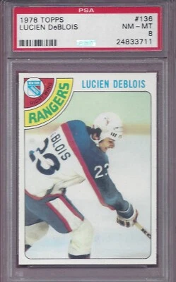 1978 TOPPS HOCKEY #136 LUCIEN DEBLOIS PSA 8 NM-MT ROOKIE CARD - Image 1 of 2