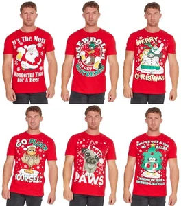 T-Shirt Erwachsene Weihnachtsdesign bedruckt 100 % Baumwolle normale und Übergrößen - Bild 1 von 13