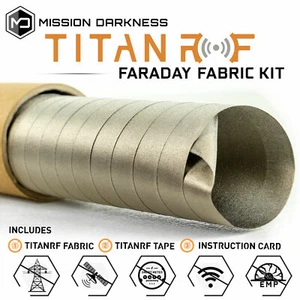 Tessuto TitanRF Faraday - Kit costruzione professionale XL50 (tessuto 50 yds + nastro 20 piedi) - Foto 1 di 12