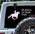 8 Sizes Female Horseback Horse Riding Sticker Decal Car Window Macbook Laptop