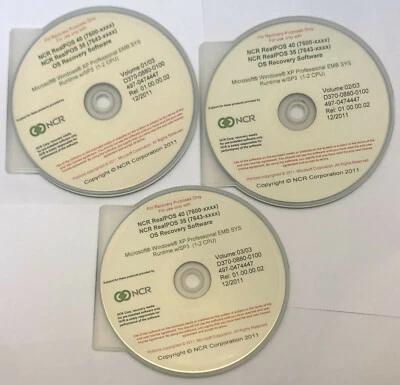 NCR D370-0880-0100 WinXP Pro SP3 OS Recovery for NCR RealPOS 40 (7600) Backup - Image 1 of 2
