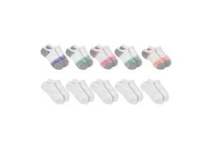 Girl's Athletic Works No Show Socks 10 Pair Multicolor Small (6-10.5) - Picture 1 of 4