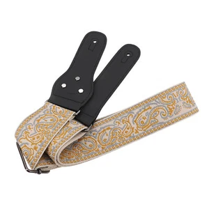 Guitar Strap Embroidered Length Wide Guitar Belt For Electric GuitBass Gold - Picture 1 of 23
