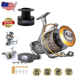 Baitfeeder Spinning Reel 5.5:1 Gear Ratio, 28Lb Drag for Saltwater & Freshwater - Picture 1 of 11