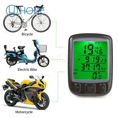 Wire Cycling Bike Computer Bicycle Waterproof LED Speedometer Odometer UK - Image 1 of 4