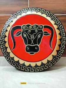Wa Brazen Bull Autrrior X-Max Shield Metal Greek Hoplite Templar Shield - Imagen 1 de 7