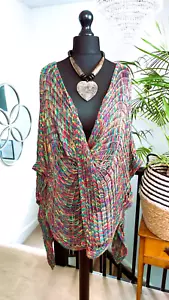 ITALY Ladies Poncho tunic Jumper Layering Lagenlook BOHO STEAMPUNK One size NEW - Picture 1 of 9