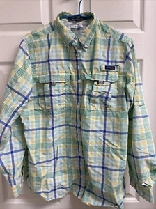 Columbia Women’s Super Bahama Fishing Shirt Plaid Medium  - Picture 1 of 3