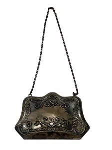 Sterling Silver Purse Evening Bag Detailed Filigree Vintage - Picture 1 of 15