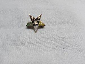 Vintage Tiny ½” OES Eastern Star 10K Gold Enameled Star Pin - Picture 1 of 6