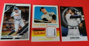 AARON JUDGE TOPPS HERITAGE WORN JERSEY CARD + 2019 TOPPS INSERT STAT+ 2019 OPTIC - Picture 1 of 8