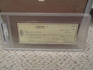 Ben Hogan Autographed Signed Check Masters PSA/DNA Slabbed - Picture 1 of 4