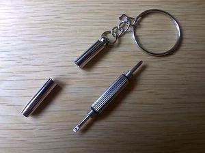 MINI SCREWDRIVER SET ON KEYCHAIN FOR GLASSES AND WATCHES (BRAND NEW) - Picture 1 of 3
