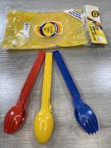 Vintage 3 Sets Snap-Together Reiseutensilien Besteck Gabel Messer Löffel Picknick Neu aus altem Lagerbestand - Bild 1 von 7