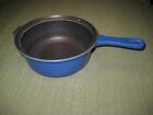 Vintage Le Creuset Enamel Cast Iron #22 Blue Sauce Pan Pot France ~ No Lid