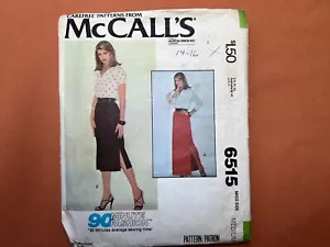 McCall's Sewing Pattern 6515 Misses Skirt Size Medium 14-16 Cut Complete - Picture 1 of 3