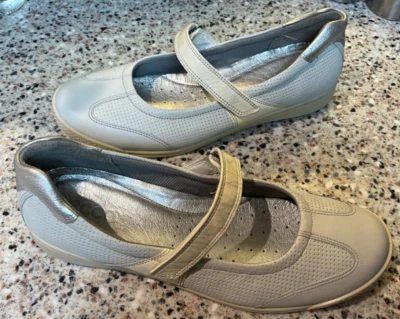 ECCO WOMENS MARY JANE FLATS SHOES SIZE 42/11 CREAM sneaker comfort - Image 1 of 4