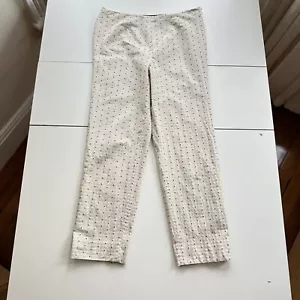 Piazza Sempione Jacquard Print Audrey Pants Champagne Ivory Cropped IT 48 US 12 - Picture 1 of 14