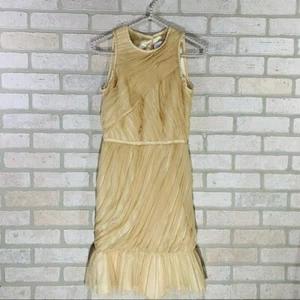 Jill Stuart Gold Tulle Riched Mini Cocktail Dress Size 0 - Picture 1 of 9