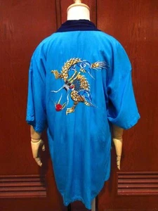 Used Japanese HAPPI JacketTraditional Festival Coat Kids Size 10 Blue Kimono - Picture 1 of 8