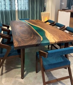 Custom made epoxy dining tabletop epoxy resin tabletop for living room - Picture 1 of 5