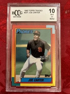 1990 Topps Traded Joe Carter #20T BCCG Graded 10 Gem MT San Diego Padres Card - Picture 1 of 4