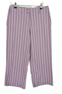 BODEN Pink Trousers size Uk 12R Womens Striped Cotton Elastane Outdoors - Picture 1 of 7