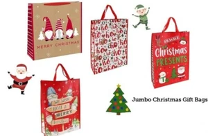 Reusable Jumbo Christmas Gift Bag Woven Bag for Life Santa Sack Gonk Ho Ho Ho - Picture 1 of 10
