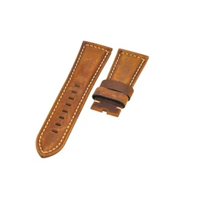 26x22mm Brown Suede Leather Watch Strap For Panerai Luminor Marina Submersible - Picture 1 of 6