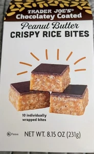 🔥NEW TRADER JOE'S CHOCOLATE COATED PEANUT BUTTER CRISPY RICE BITES 🔥 - Picture 1 of 4