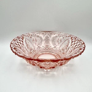 Cuenco decorativo de vidrio rosa floral con patas de depresión 7x2,5 - Imagen 1 de 6