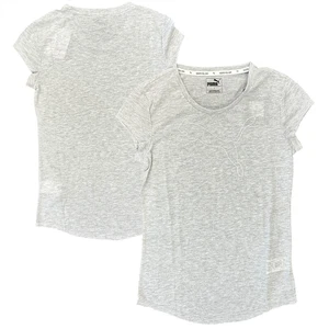 Puma Women's Logo T-Shirt Grey Short Sleeve T-Shirt - New - Picture 1 of 3